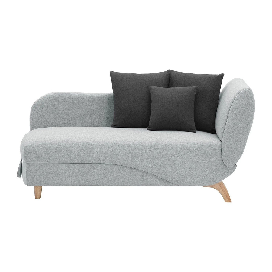 Vente-unique Recamiere Penelope mit Schlaffunktion in Hellgrau, linksseitig, Breite: 160 cm - Bild 2