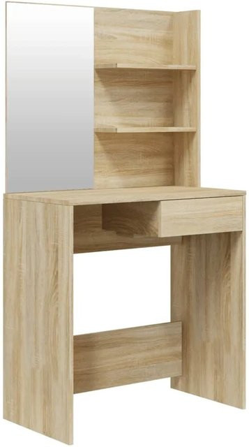 vidaXL Schminktisch mit Spiegel in Sonoma-Eiche, modernes Design, B/T/H: 74,5 x 40 x 141 cm - Bild 1