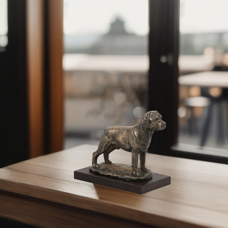 Hundestatue Rottweiler von Art-Dog in Braun aus Holz und Bronze - Bild 4