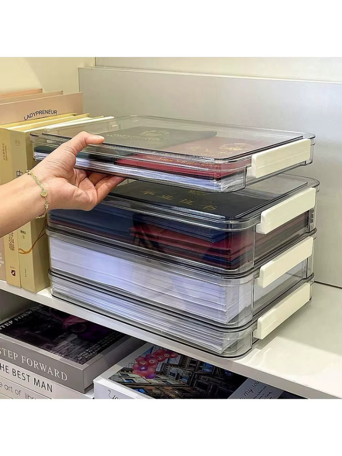 Transparente Akten-Sortierbox aus Kunststoff für A4-Dokumente und Zertifikate - Bild 5