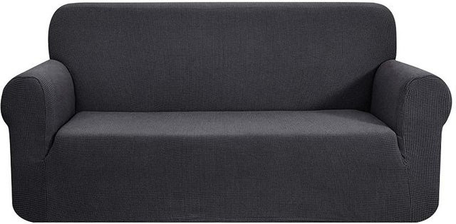 RTTIME Stretch-Polar-Fleece Sofabezug für 2-Sitzer Ecksofas, Dunkelgrau - Bild 1