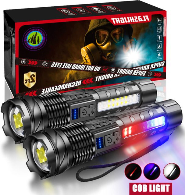 BALDR Hochleistungs-LED-Taschenlampe in Schwarz, wiederaufladbare und wasserdichte Outdoor-Campinglampe mit großer Reichweite von 150m - Bild 1