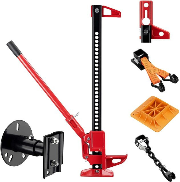 Wiltec Farm Jack Profi-Set Wagenheber 3000kg Offroad Stockwinde für ATV in Rot - Bild 1