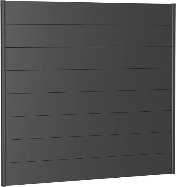 Biohort Wandpaneel Sichtschutz aus feuerverzinktem und lackiertem Stahlblech, Dunkelgrau-Metallic, B: 200 cm, H: 180 cm - Bild 1
