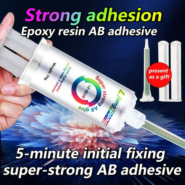 Wasserfester AB-Epoxidkleber in Weiß für Metall, Kunststoff, Keramik und Glas, 70 g - Bild 1