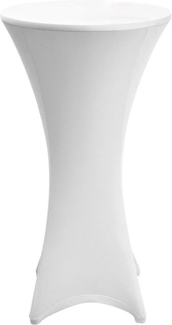 Beautissu Stretch Tischdecke für Bistrotische in Weiß, Durchmesser: 80-85 cm - Bild 1