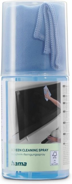 Hama Bildschirmreiniger Spray mit Reinigungstuch, Blau, 200 ml - Bild 1