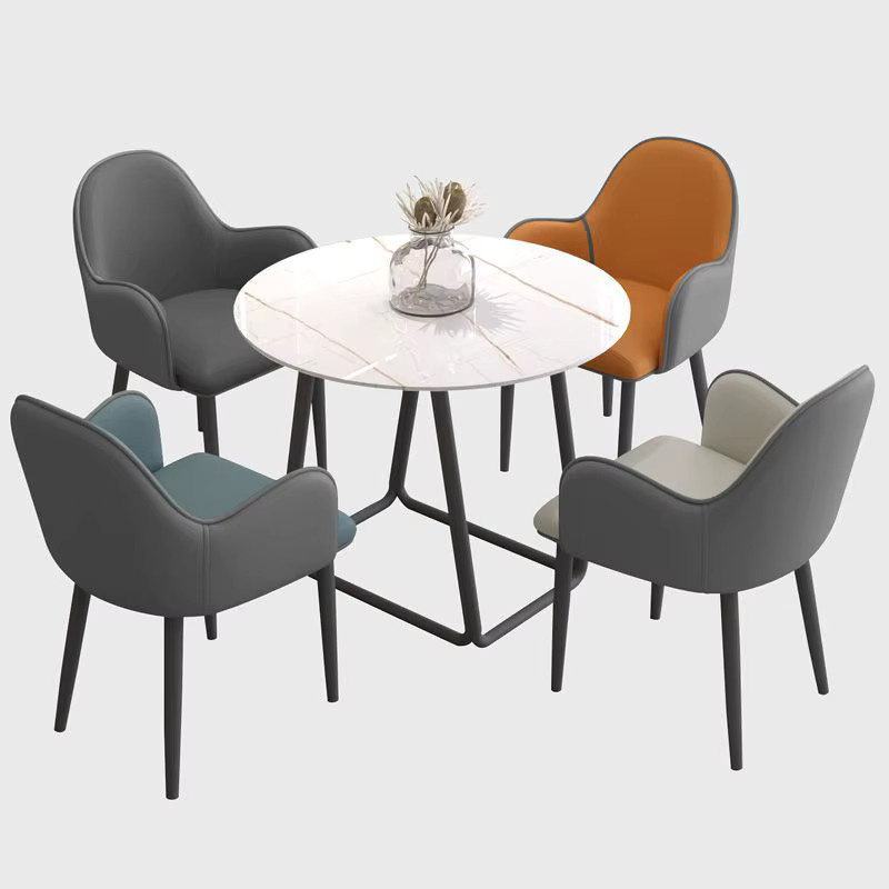 Moderne Esszimmerstühle LIUSHADUOLA als Verhandlungsstuhl mit ergonomischer Rückenlehne in Dunkelgrau - Bild 2