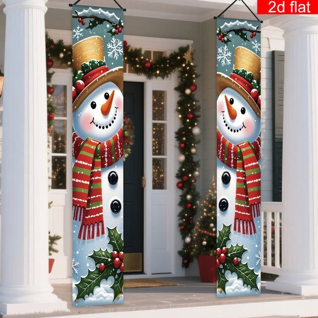 VIKAMA Weihnachtsdekoration Schneemann Banner Couplet für die Tür als Winter-Urlaubsdekoration - Bild 1