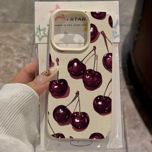 Kirschblüten Handyhülle mit Lederstruktur für Samsung Galaxy Modelle in Weiß - Bild 1