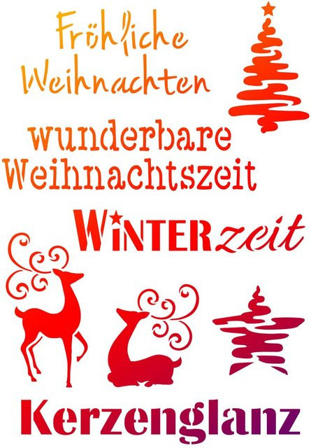 Viva Decor Schablone Weihnachtsmotive und Schriften aus durchsichtigem Kunststoff - Bild 1