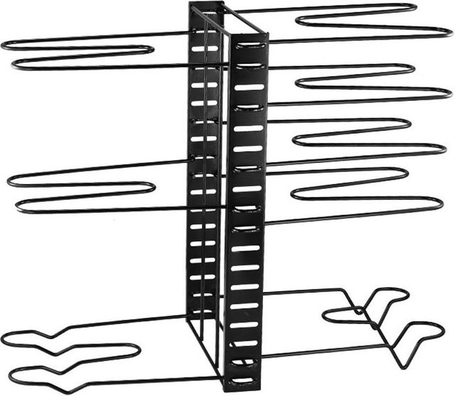 IKAYAA 8-stufiges Topf- und Pfannenregal aus Metall in Schwarz mit 3 DIY-Methoden zur flexiblen Organisation für deinen Küchenschrank - Bild 1