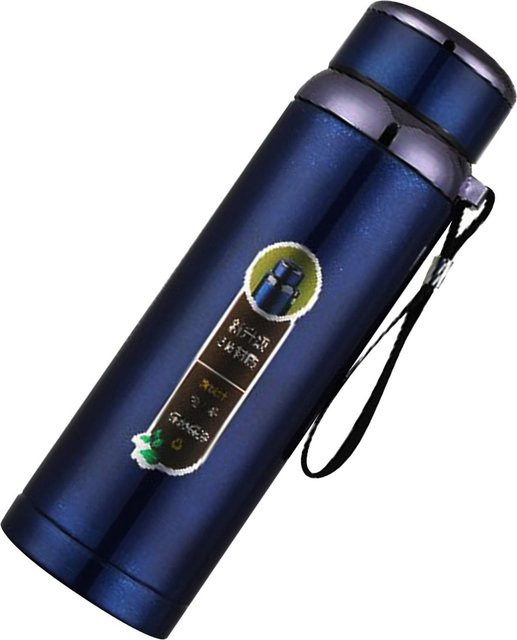 Fishine Isolierflasche aus Edelstahl mit herausnehmbarem Filter, 1000ml, Schwarz - Bild 1