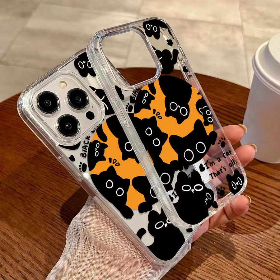 Stoßfeste Silikon Handyhülle mit Magnetfunktion und Katze-Design für Apple iPhone 17 Pro Max, 16, 15, 14, 13, 12, 11 und 17 Air in Multicolour - Bild 2