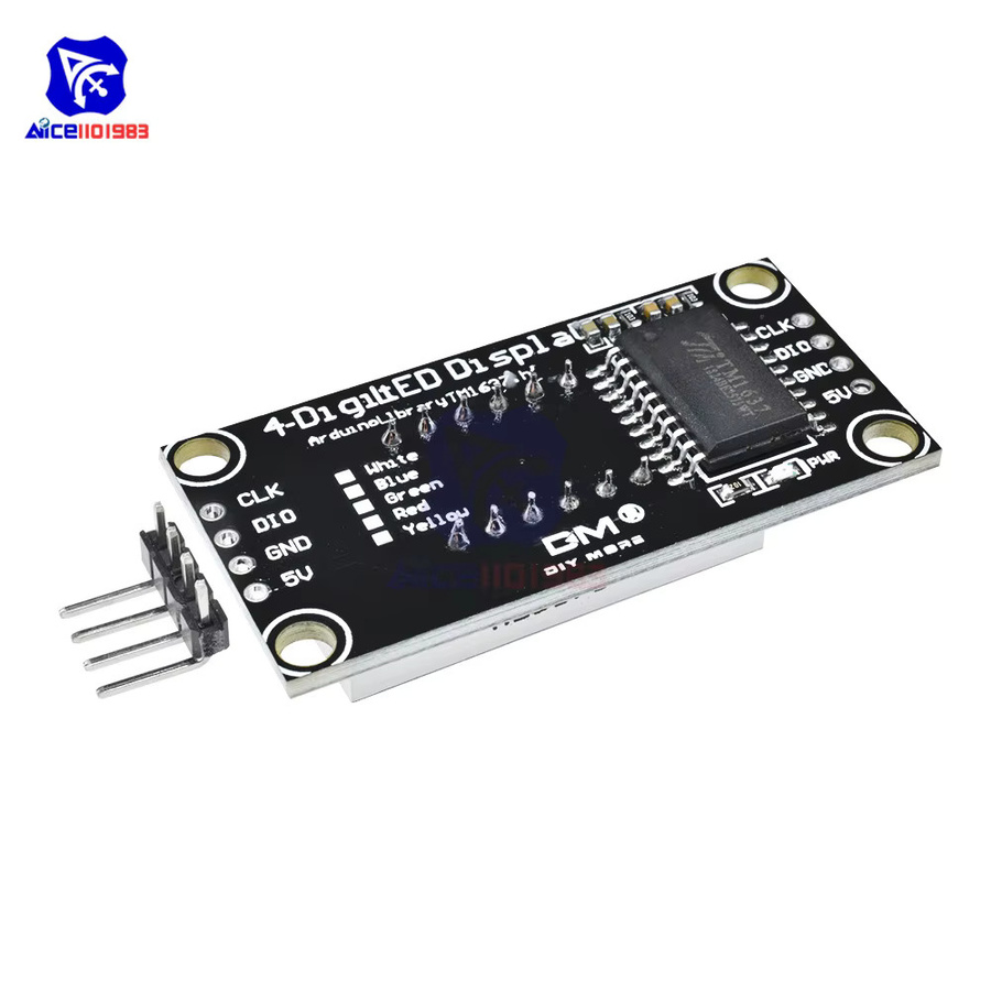 diymore TM1637 0,36 Zoll 4-Bit LED-Digitalröhrenanzeige 7 Segmente Gelb mit Stift für Arduino - Bild 2
