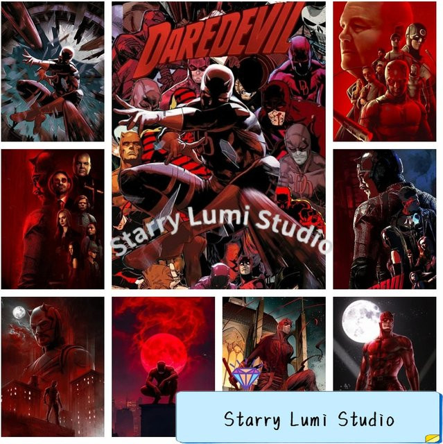Marvel's Daredevil DIY Diamant-Malset mit runden Steinen in Multicolour, B/H: 30,0 x 20,0 cm - Bild 1