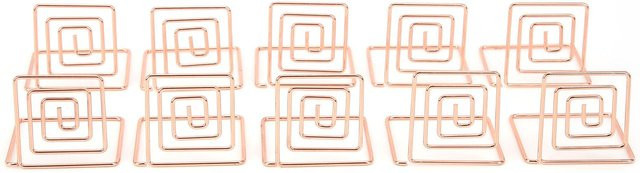 GoolRC Visitenkartenhalter Memo Holder aus Metall in Gold, 10 Stück Mini Tischaufsteller für Tischnummern oder Fotos - Bild 1