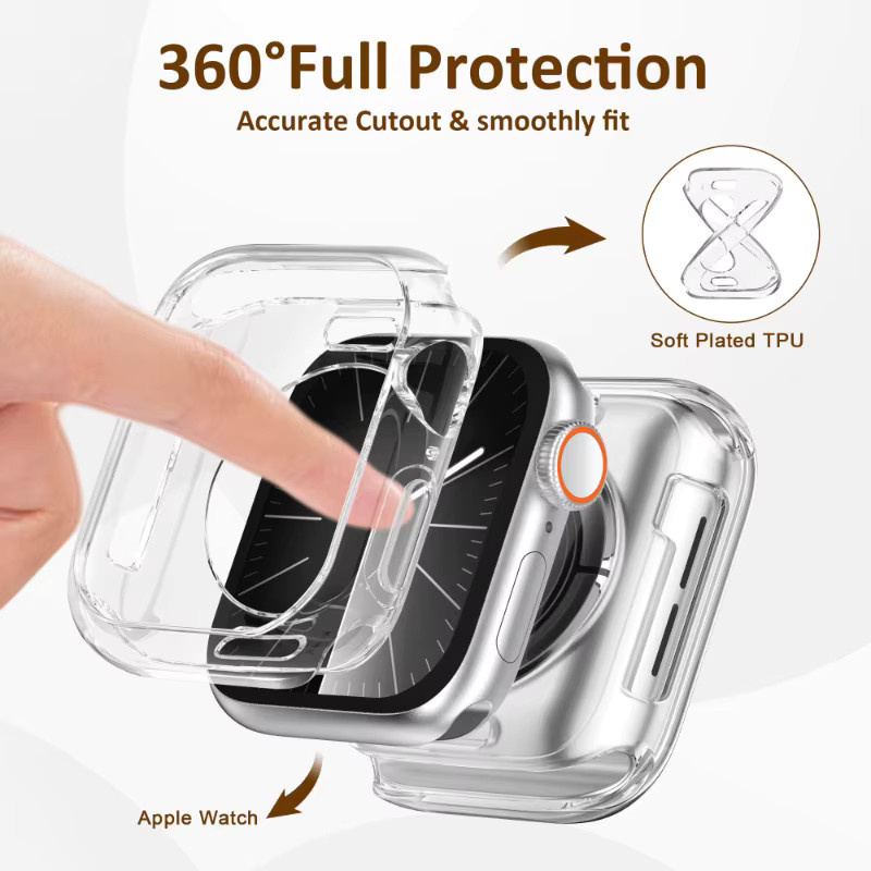 2 Stück TPU-Hülle für Apple Watch, Weiß, Unisex - Bild 2