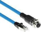 ACT Industrial Sensor-Kabel M12X 8-Pin Buchse auf RJ45, Cat6a Superflex SF/UTP TPE, geschirmt, Länge: 1,5 m, Schwarz/Blau - Bild 1