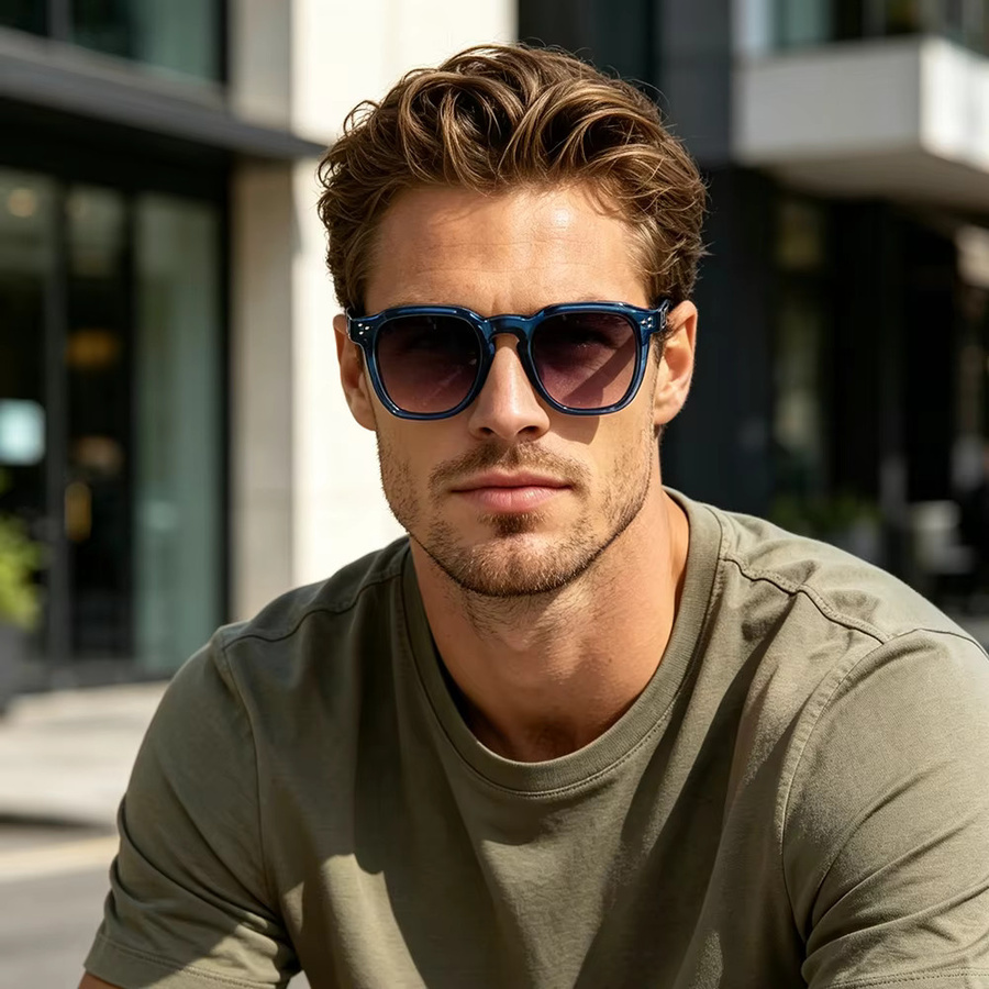 CATERSIDE Sonnenbrille, Quadrat, Vollrand, Kunststoff, Blau, Unisex - Bild 2