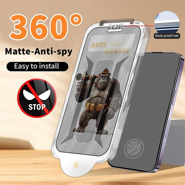 Darui 3C Accessories Mattes 360 Grad Sichtschutz Panzerglas für iPhone 17 16 15 14 13 12 Pro Max Plus in Transparent - Bild 1