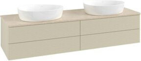 V&B Waschtischunterschrank Antao mit Frontstruktur in Botti-Farbe, Breite: 160 cm, Tiefe: 50 cm - Bild 1