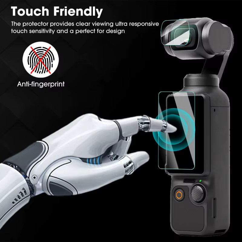 DJI Schutzfolie aus gehärtetem Glas für DJI OSMO Pocket 3 und Pocket 4, transparentes Display- und Objektivschutz-Set - Bild 4