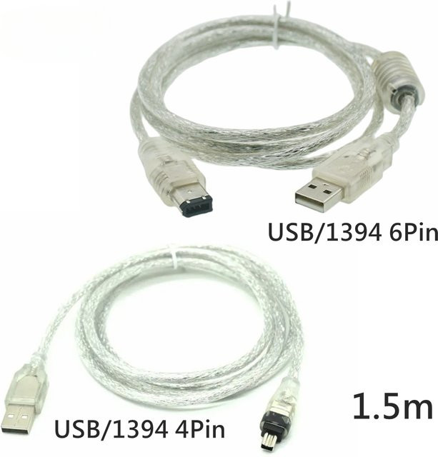 BSN Firewire IEEE 1394 6-Pin auf USB 2.0 4-Pin Adapter Konverter Datenkabel für Kamera DV Aufnahmekarte, Länge: 1,5 m - Bild 1