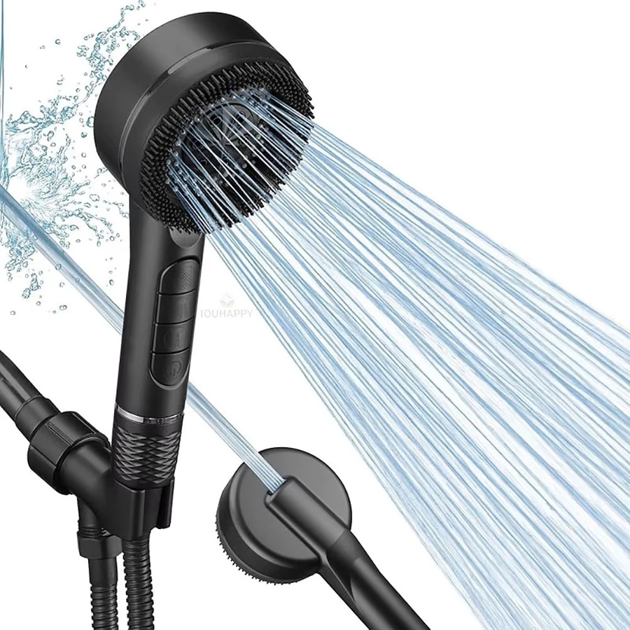 IOUHAPPY Hochdruck-Duschkopf mit Doppelfiltration und Multifunktions-Wasserauslassmodi in Schwarz - Bild 2