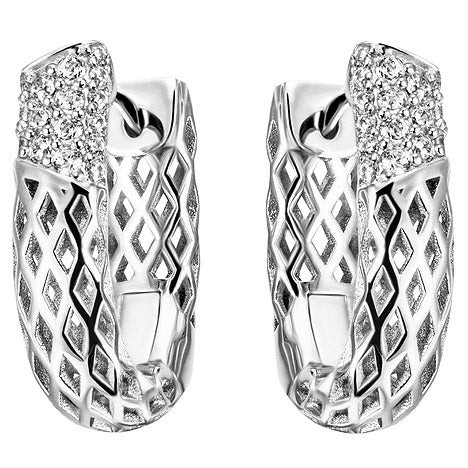 Colfem Creolen 925 Sterling Silber, 32 Zirkonia, Ohrringe - Bild 1