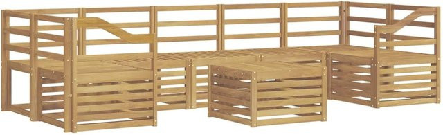 vidaXL Outdoor-Sofagarnitur 8-teilig aus Massivholz Akazie in Weiß mit modernem Latten-Design - Bild 1