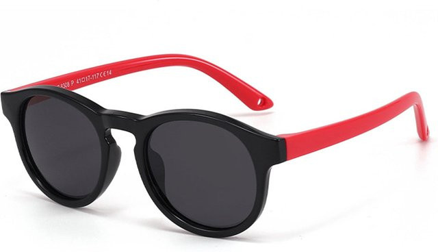 Techsuit Baby Sonnenbrille 8308-C14, Vollrand, rund, schwarz, Kunststoff, Kids - Bild 1