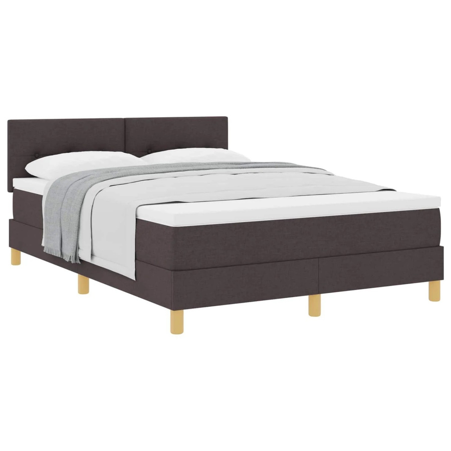 vidaXL Boxspringbett Hybrid mit Matratze Dunkelbraun B: 160 cm, H: 280 cm, T: 203 cm - Bild 2