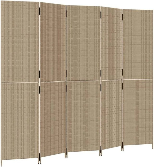vidaXL Paravent aus Poly Rattan in Beige mit 5 Teilen - Bild 1