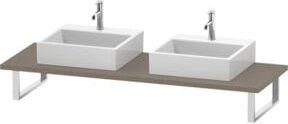 Duravit Konsole DuraStyle in Weiß mit 2 Ausschnitten, B/T/H: 200 x 55 x 3 cm - Bild 1