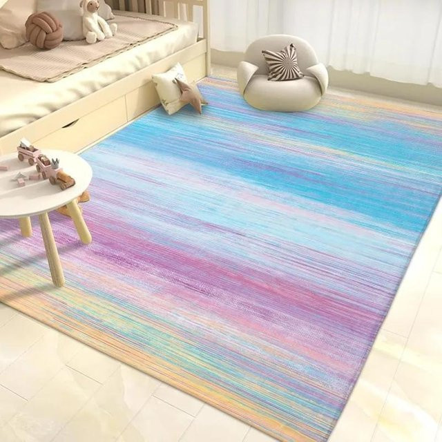 Wucifang Jewelry Regenbogen Teppich bunt gestreift, superweich, B/B: 50 x 80 cm - Bild 1