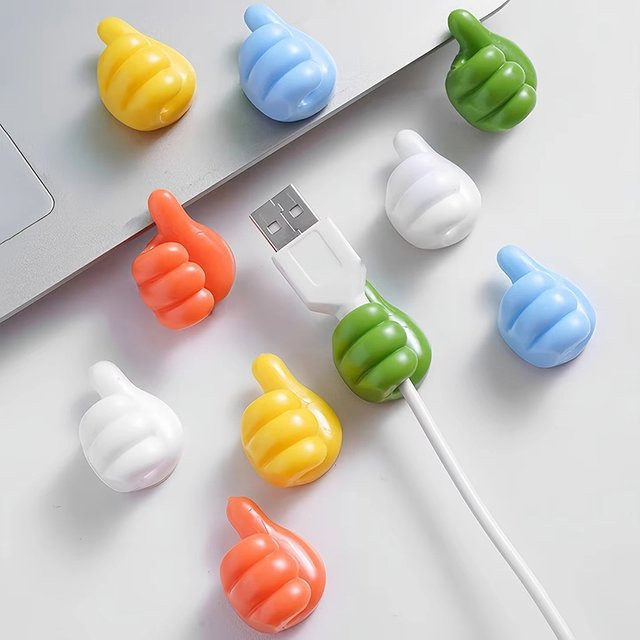 10 Stück Selbstklebende Silikon Kabel Clips für USB-C Kabel Organizer in Weiß - Bild 1