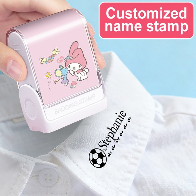Joytop Personalisierter wasserfester Namensstempel mit abwaschbarer Tinte für Schultaschen und Lunchboxen - Bild 1