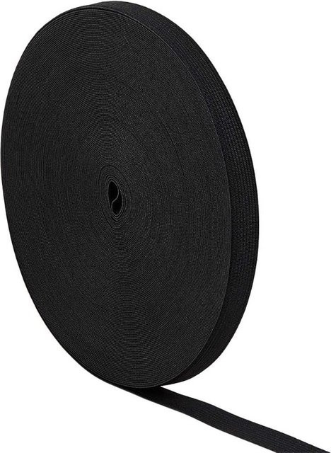 Elastisches Flachgummiband Schwarz für DIY Nähprojekte und Taillenband Herstellung, 1 Rolle, Breite: 3/5 Zoll, Länge: 33 Meter - Bild 1