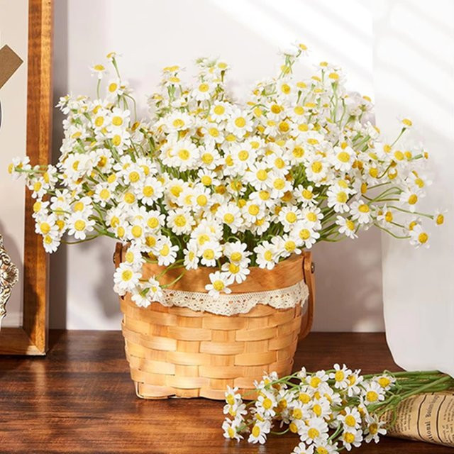 ZQCY Künstliche Chrysanthemen in Beige und Weiß für Tischdekoration, Hochzeiten und Garten-DIY-Projekte - Bild 1