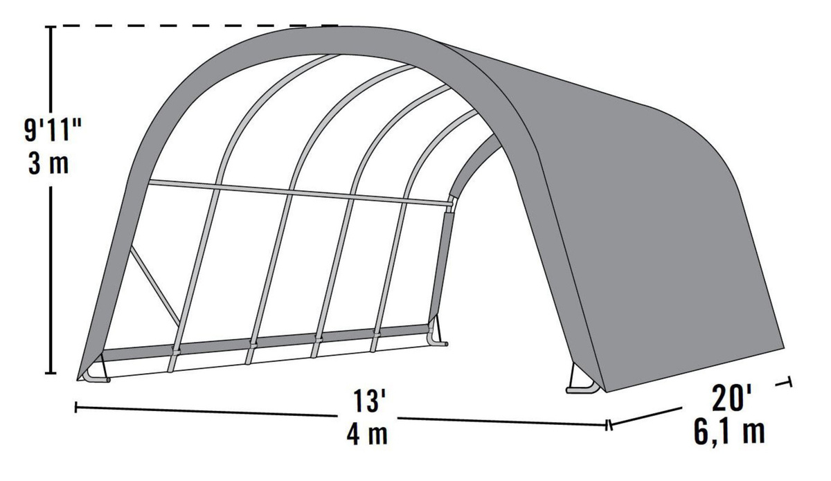 ShelterLogic Weidezelt Run-In-Shed mit Runddach, grün, B/T/H: 400 x 610 x 300 cm - Bild 3