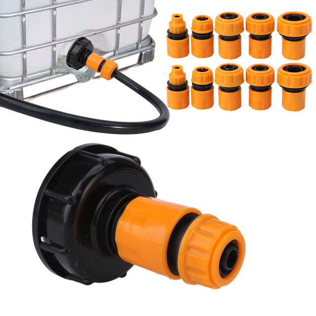 UP-CLOUD IBC Tank Adapter für Gartenbewässerung mit Schnellanschluss in Orange - Bild 1