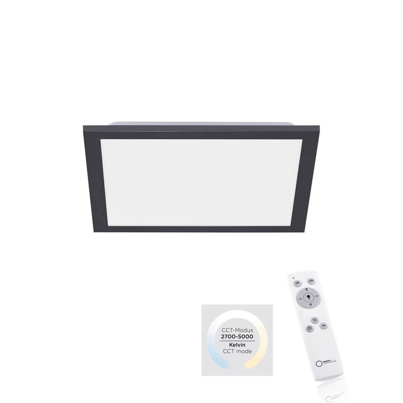Just Light FLAT LED-Deckenleuchte dimmbar mit Fernbedienung und CCT-Lichtmanagement, Schwarz/Weiß, B/T/H: 29,5 x 29,5 x 6,5 cm - Bild 2