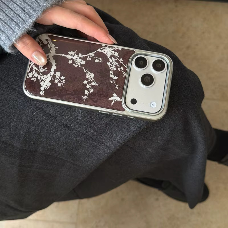 Luxuriöse transparente Handyhülle mit weißem Blumen- und Vogelmuster aus Epoxy für Apple iPhone 11 bis iPhone 17 Pro Max Plus - Bild 5