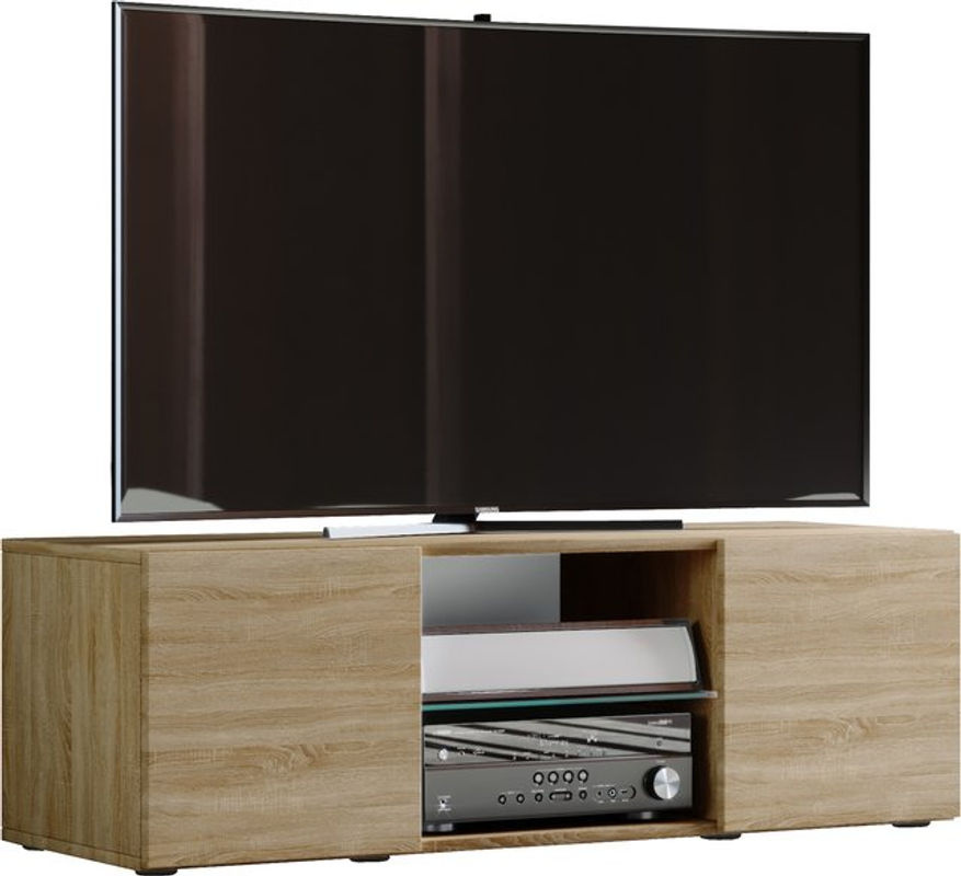 VCM Lowboard Lowina 95 in Braun mit Holzstruktur-Nachbildung, B/T/H: 95 x 36 x 40 cm - Bild 3