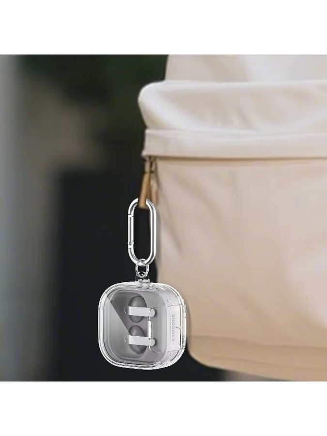 Transparente Samsung Galaxy Buds 4 Pro Schutzhülle aus PC und TPU mit Anti-Drop-Verschluss und Halterung - Bild 5