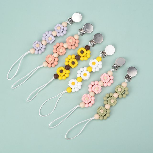 LOFCA Silikon-Zahnstern-Baby-Schnullerclip in Multicolour, BPA-freies Silikon-Spielzeug für Kinder - Bild 1