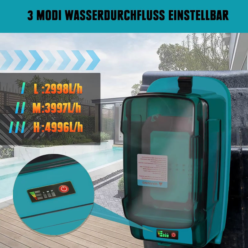 Makita Akku-Tauchpumpe für 18V Akkus als elektrische Schmutzwasserpumpe für Garten, Teich und Pool (Nur Werkzeug) - Bild 3