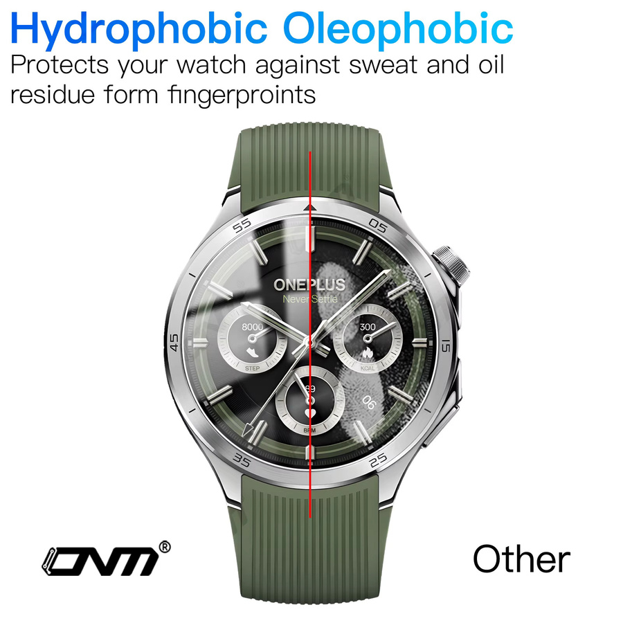 OnePlus Watch 3 Displayschutzfolie aus gehärtetem Glas, 9H Premium Clear HD, transparent - Bild 2