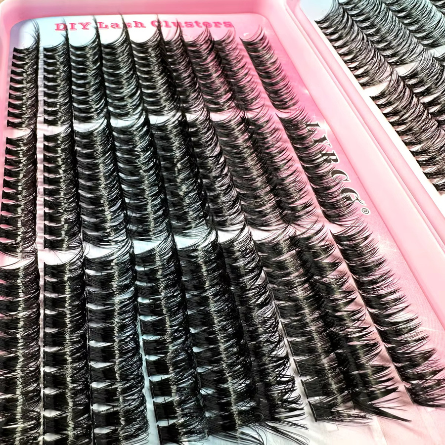 LYBCG Volumen-Cluster-Wimpern, C Curl, Black, 9-17 mm - Bild 4